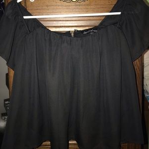 Black Sheer Sleeved Blouse